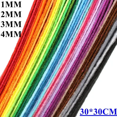 

1pc 1/2/3/4MM Thick Polyester Cloth Felts 30*30CM Handmade Fabric Craft Felts For Home Decoration Needlework Toy Sewing Supplies