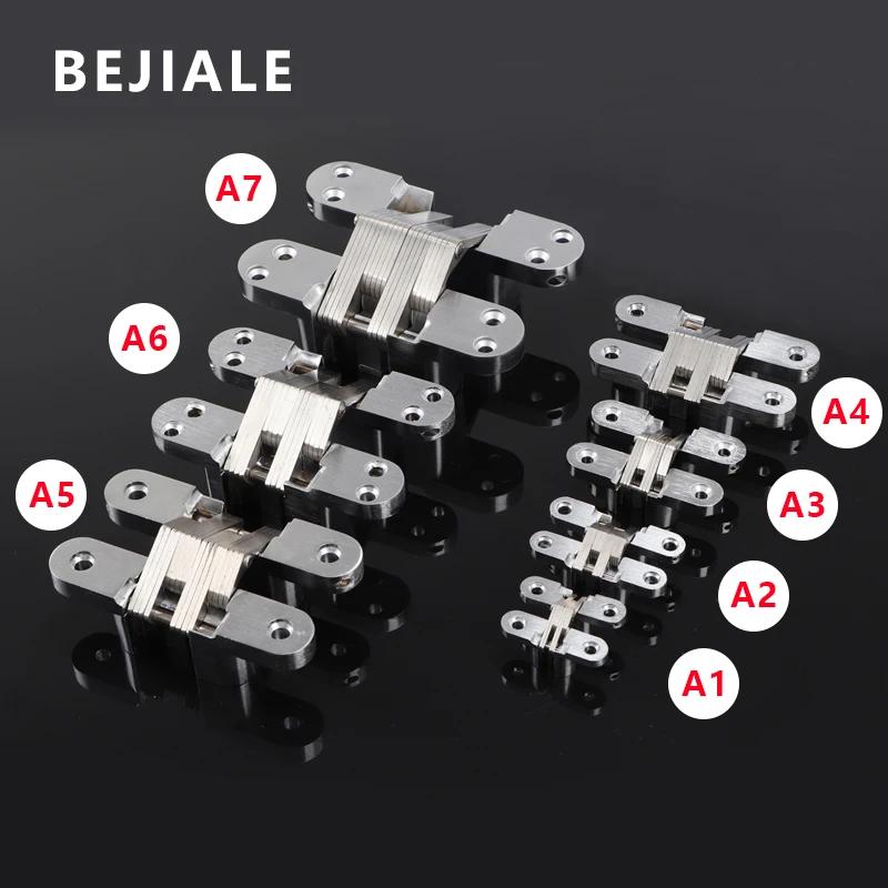 304StainlessSteelInvisibleHingeCrossHiddenFoldingDoorHidden