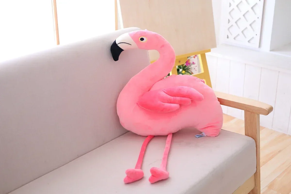 realistic flamingo plush toy soft plush stuffed animal flamingo pillow room decoration gift for boys and girls birthday