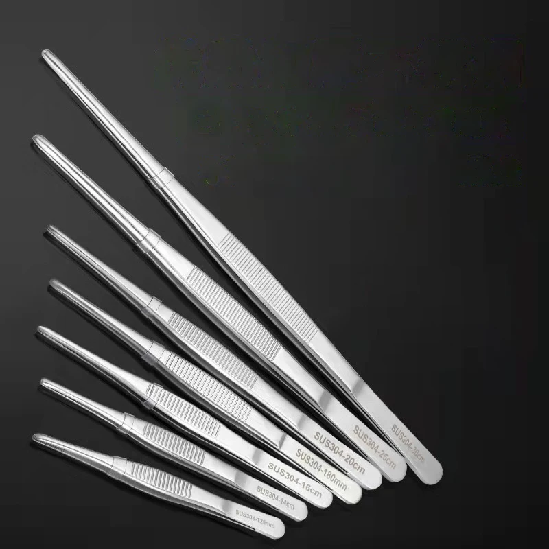 Stainless Multifuctional Steel Elbow Tweezers Aquarium Clip Long Tongs Medical Tweezers Forceps Pet Feeding Tools Non-slip tweezer tool