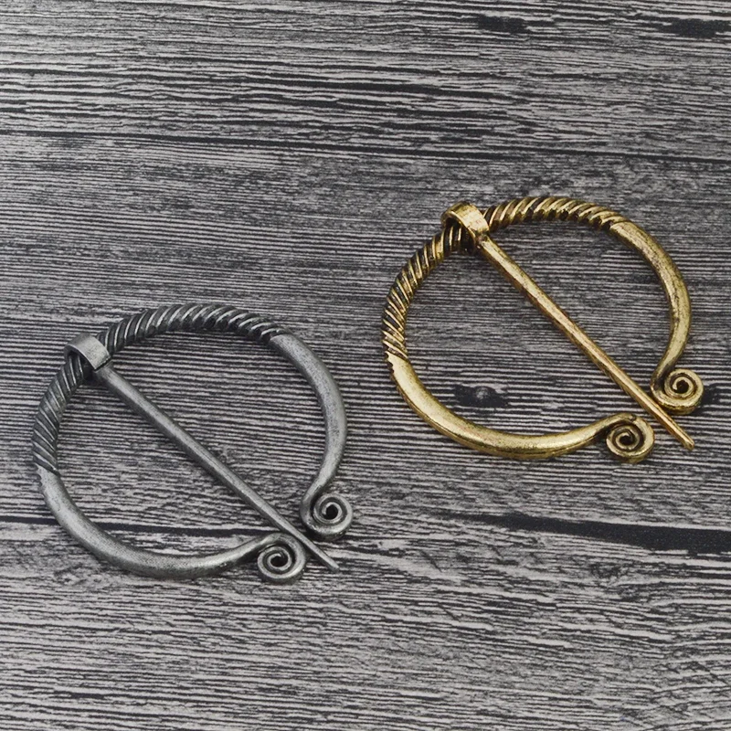 Ancient Bronze Silver Color Pin Belt Nordic Buckles Brooch Buckle Cloak Cloak Button  Medieval Viking Jewelry Gift for Men