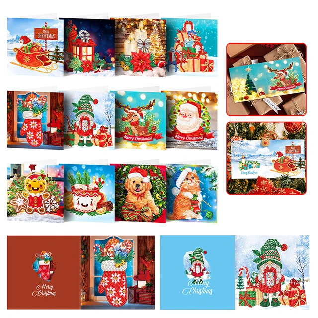 DIY Handmade Cards Diamond Painting Christmas Greeting Cards Holiday Party  Cards