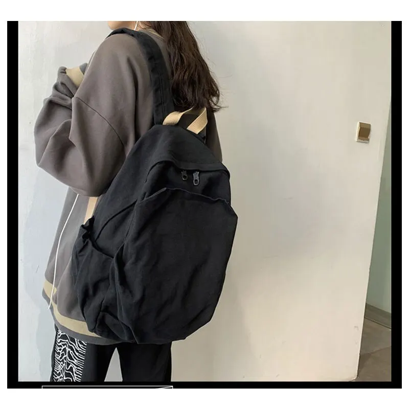 CasualPersonalityBackpacksSchoolbagWashedCanvasSchoolBag