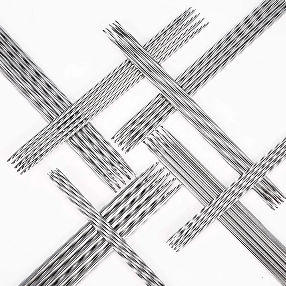Premium Stainless Steel Double-Pointed Knitting Needles Set (20cm)