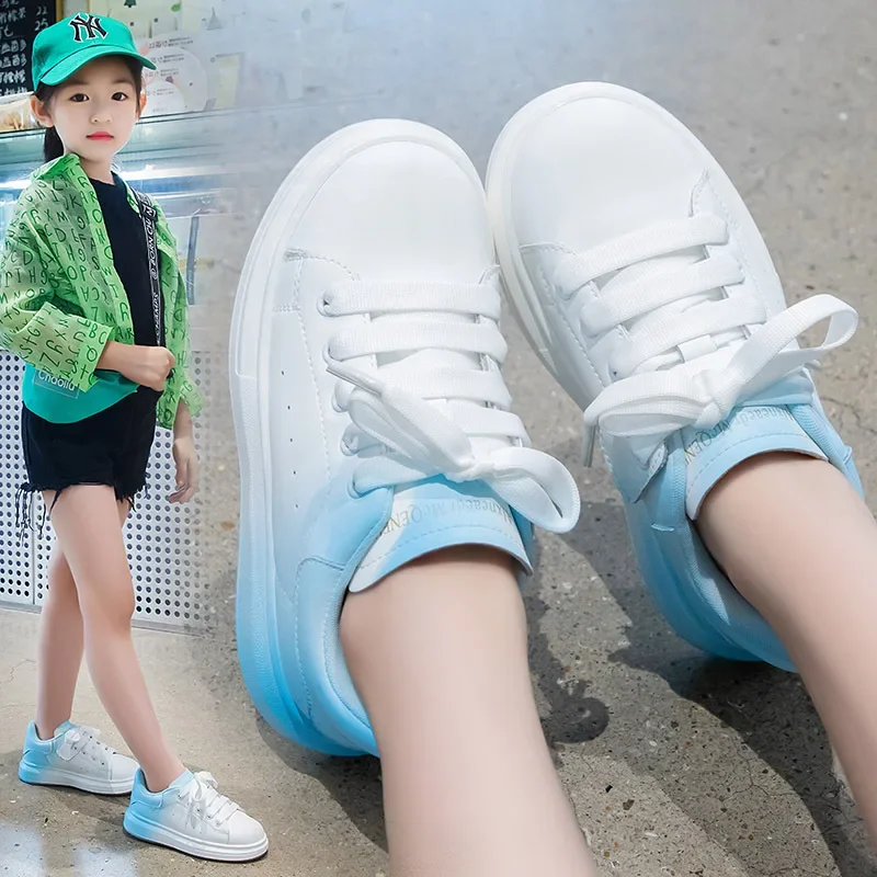 Kids Spring Autumn Classic Running Tennis Shoes Non-slip Leather Casual Sneakers for Boys Girls School Fashion Daily Walking