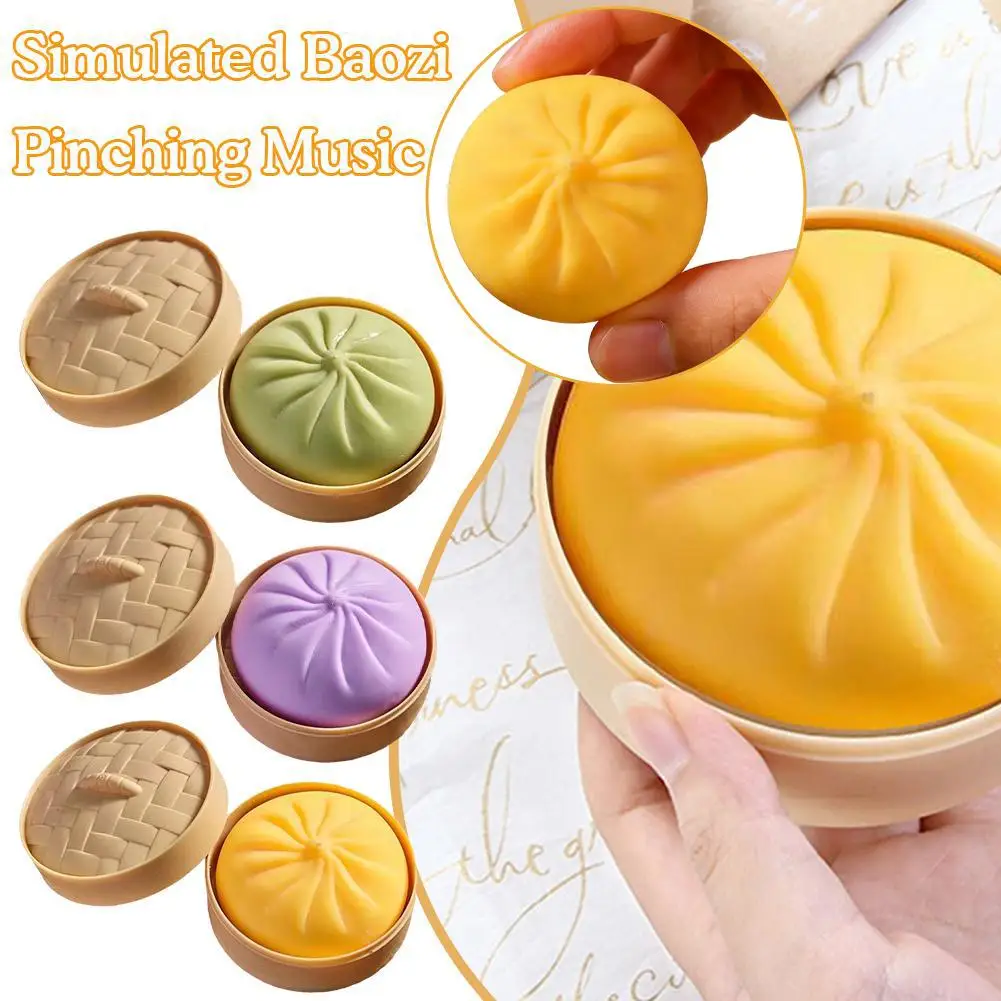 Dumpling Stress Relief Elastic Dough Ball with Mini Steamer Basket