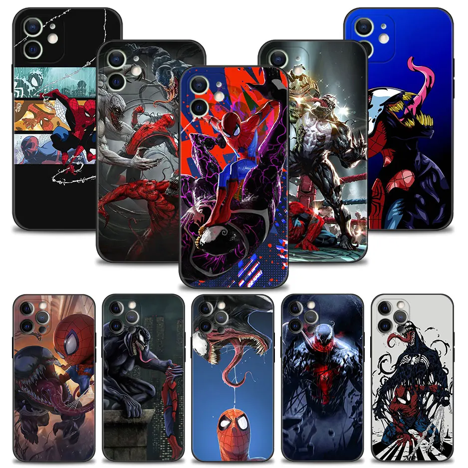 Marvel Venom Vs Spider-Man Custodia Per Apple Iphone 15 14 11 12 13 14 Pro Mini X Xr Xs Max 7 8 Plus 2022 Cover Funda Coque