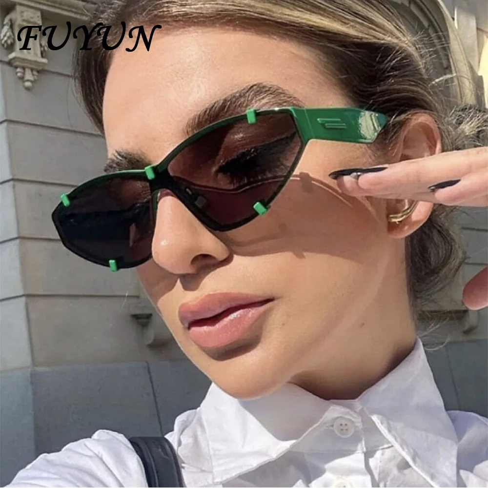 

Minimal Frameless Metal Cat Eyes for Women Sunglasses Fashionable New 2023 Luxury Brand Designer Men Personalized Goggles UV400
