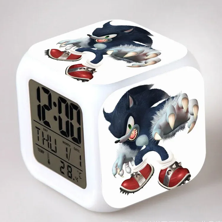 thumbnail image 1 of Figura de anime Sonic Shadow Blaze, reloj despertador LED colorido de plástico, luz de noche, decoración del hogar para dormitorio de estudiantes y niños, regalos, 1 of 5