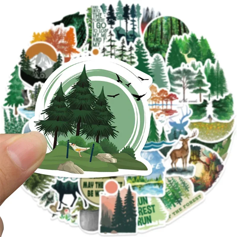 10/30/50PCS Forest Animals Sticker Aesthetic PVC Children's Korean Stationery Decoration Scrapbooking School Supplies for Kids