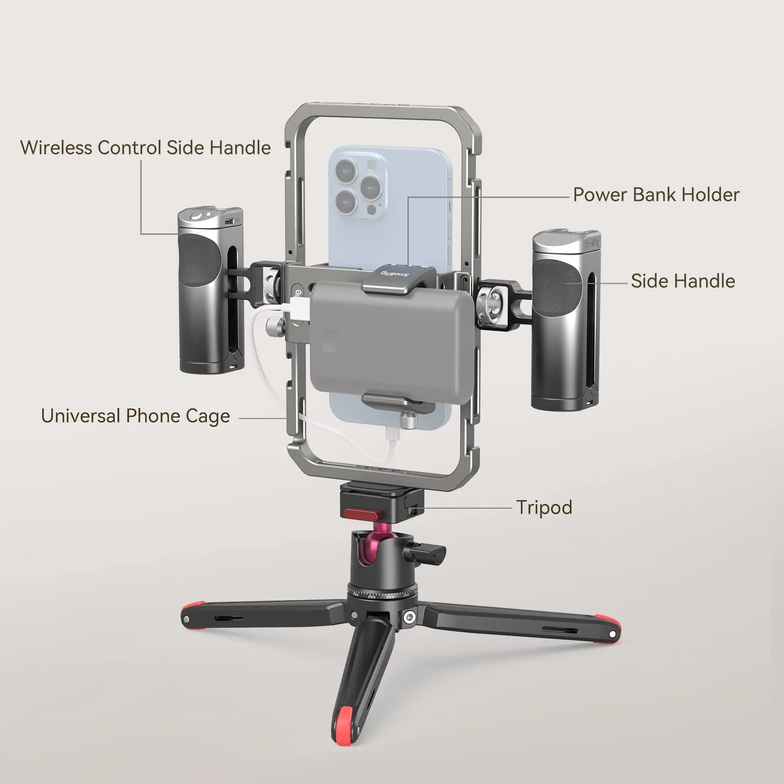 Gaiola Universal do Smartphone Smallrig Equipamento de Controles sem Fio Alças Dobráveis Iphone 14 13 Pro Max Iphone 14 13 12 12 - Image 2