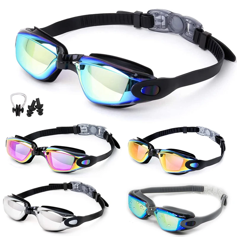 Swimming Goggles for Men Women Anti-fog UV Protection Waterproof Silicone Adjustable Adults Pool Diving Eyewear