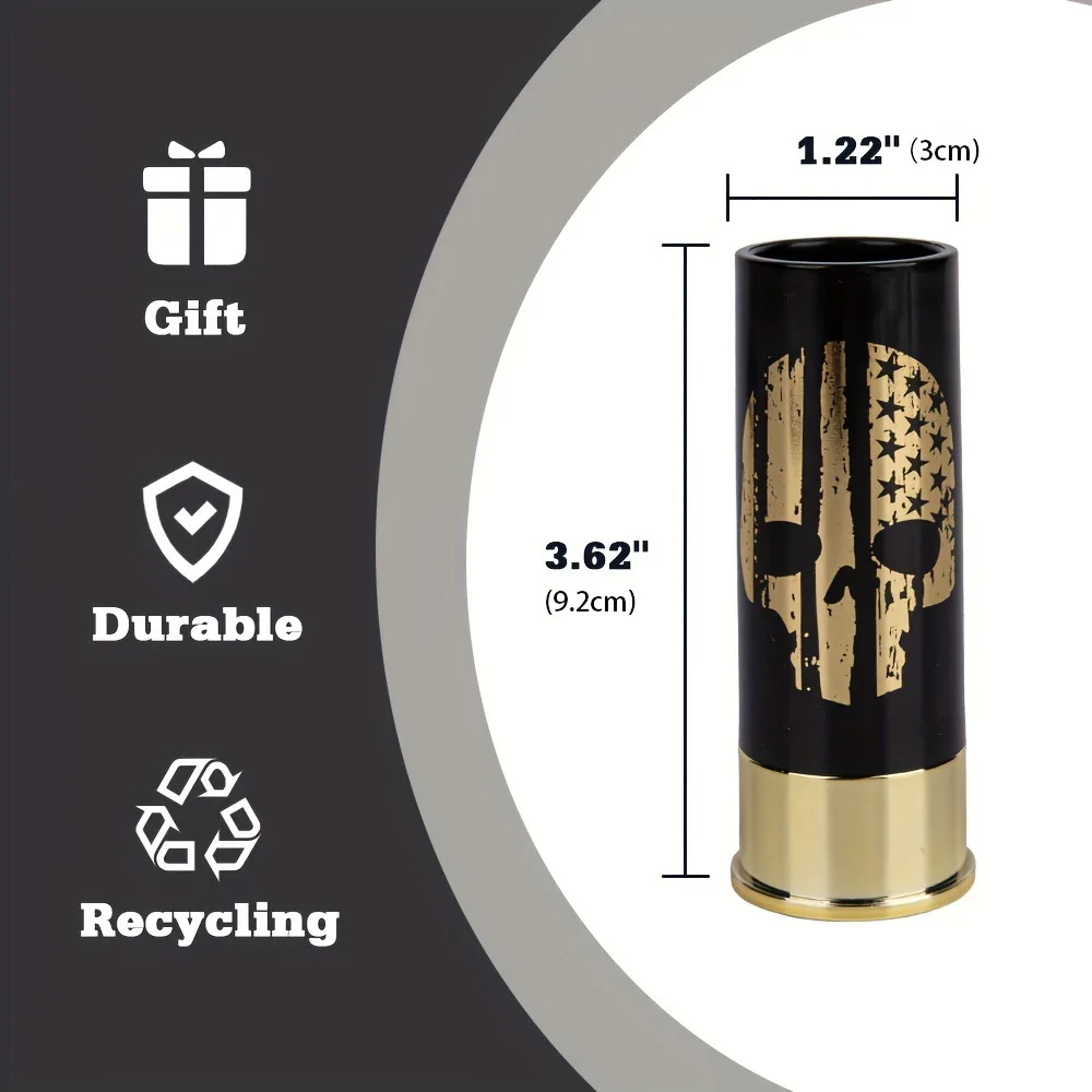 Plastic 12 Gauge Shell Shotgun Shot Glasses Drinking Cup for Hunting Shooting Bar Glasses Gift Drinking Cup Set for Men 4Pcs