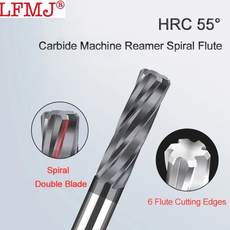 1PCS 2.36-2.5mm Carbide Machine Reamer Spiral Metal Cutter 4 Flute CNC Tungsten steel Chucking Reamer Cutting Tool Coated Steel 3