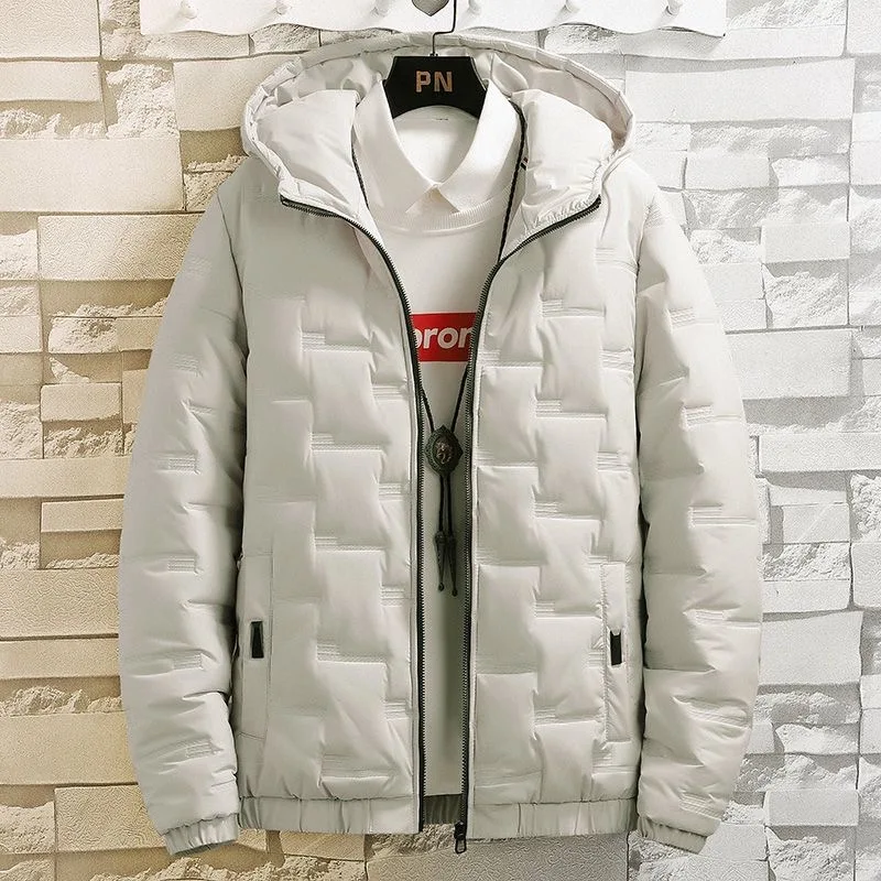 2023 Autumn and Winter New Fashion Trend Thick Warm Hooded Cotton-Padded Jacket Men\'s Casual Loose Comfortable Large Size Coat