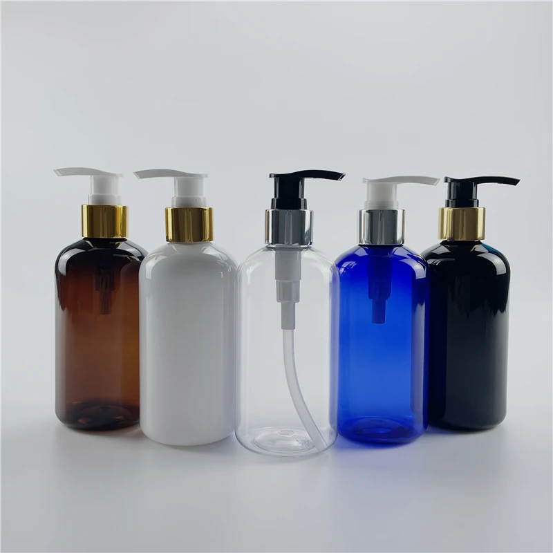 

White Black 250ML X 24 Cosmetic Anodized Aluminum Lotion Pump Bottles Empty Plastic Bottle For Shampoo Liquid Soap Personal Care