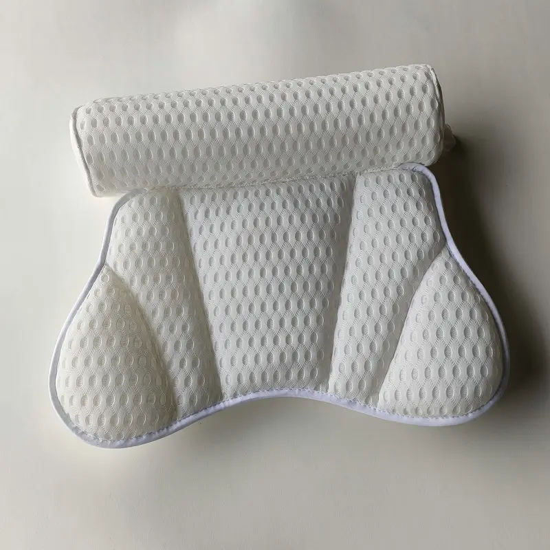 Butterfly Washable Polyester Bathtub Pillow with Suction Cups, Mesh Spa Bath Backrest for Hotel & Home Bathroom Relaxation