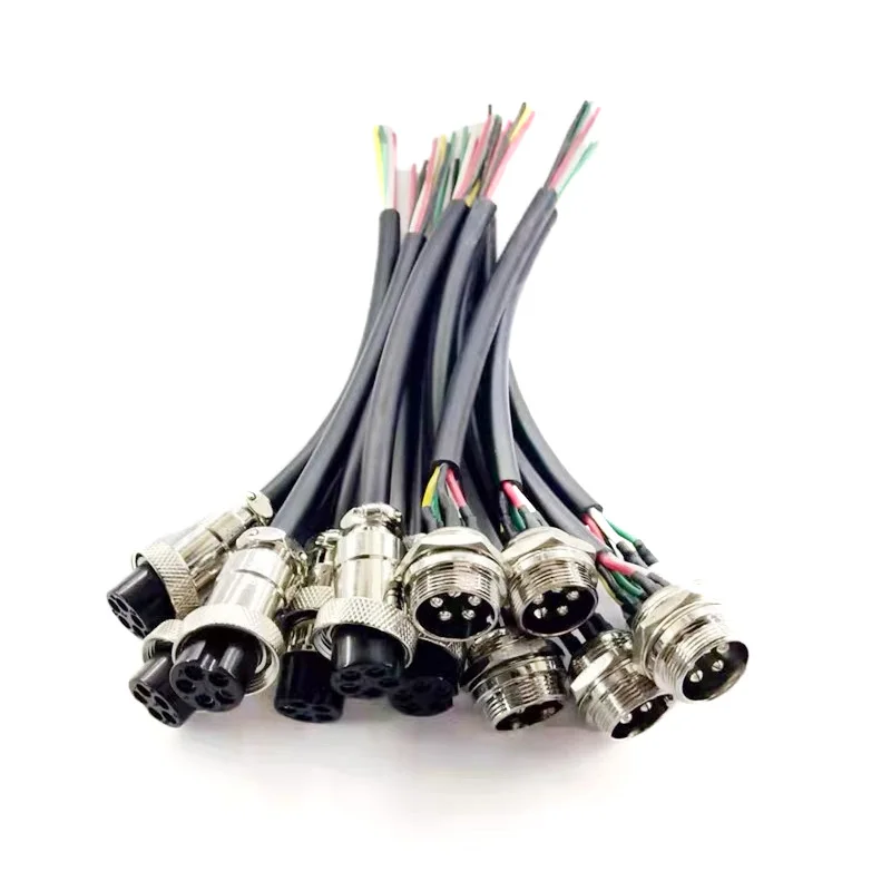 순수 구리 GX20 항공 플러그 소켓 커넥터 케이블 7-20A 250V 2 3 4 5핀 6 7 8핀 9 10 12핀 남성/여성 센서 어댑터 라인