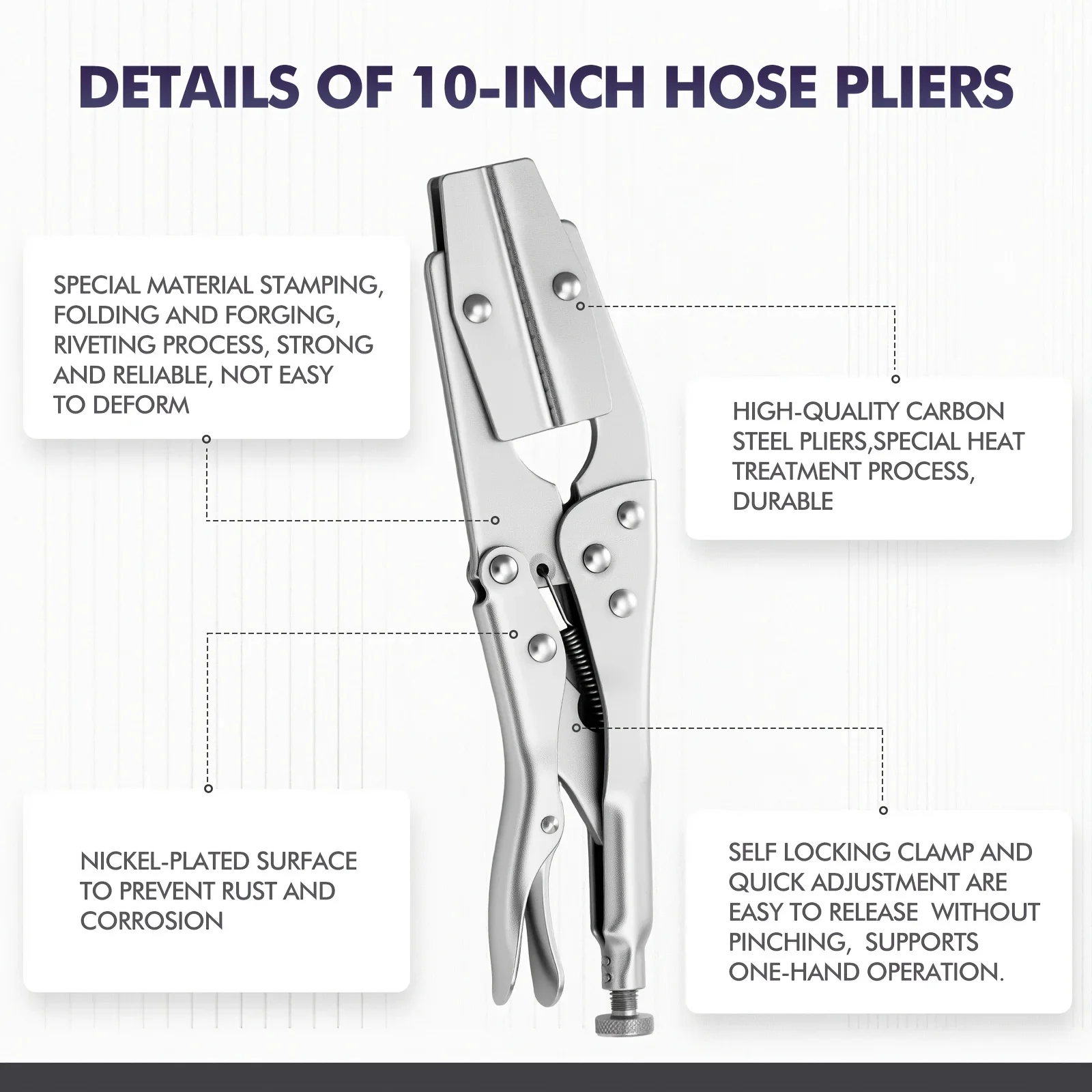 10 inch Radiator Hose Clamp Locking Pliers Radiator Hose Pinch-Off Pliers