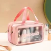 Waterproof Cosmetic Bag Portable Large Capacity Transparent Wash Bag Travel PVC Scrub Cosmetics Storage Bag PU Swimming Bag 4
