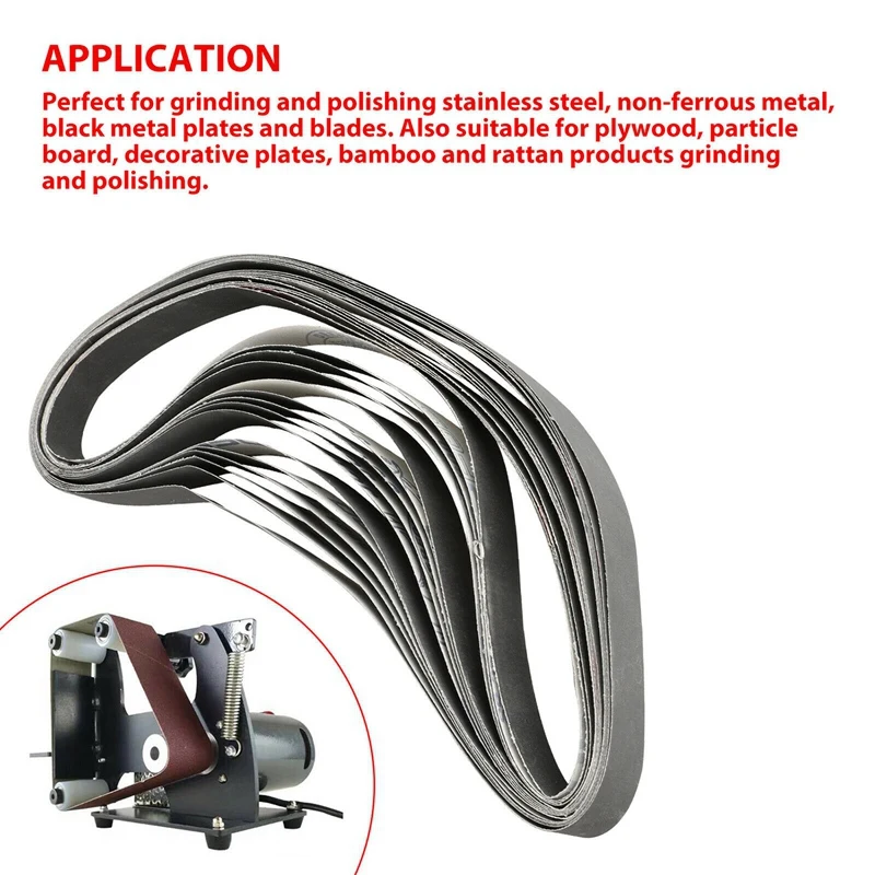 12Pcs 1 X 30 Inch Silicon Carbide Fine Grit Sanding Belts 400, 600, 800, 1000 Grits