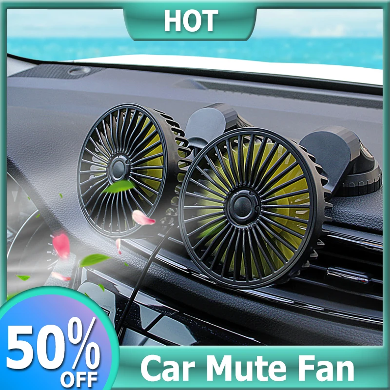 12V 24V USB Car Fan In Dashboard Air Circulation Fans 360 Degrees
