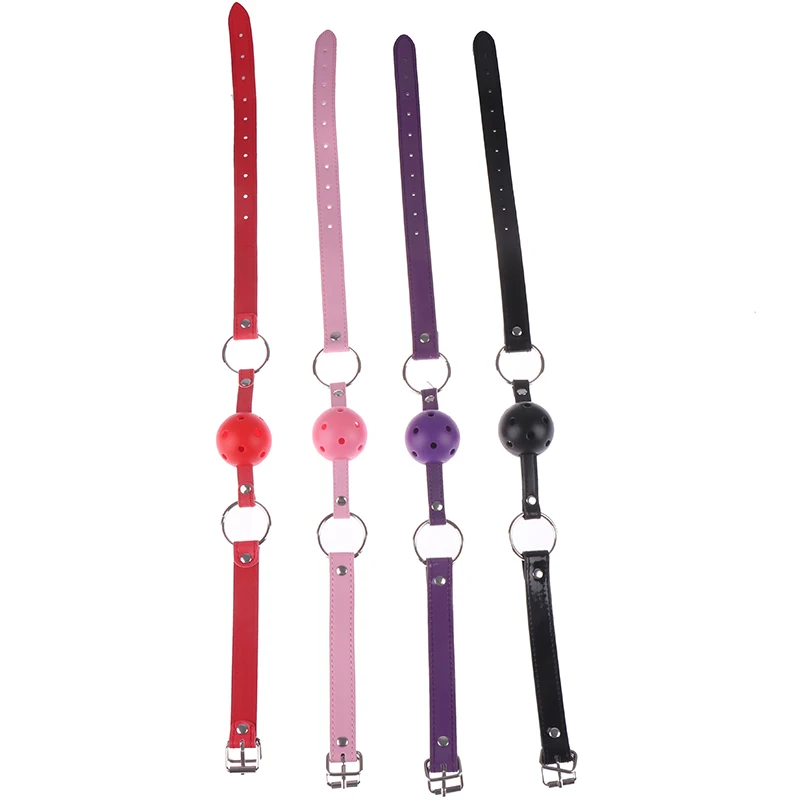 Pu Leather Bondage Fetish Silicone Mouth Ball Gag Mouth Stuffed Adult Flirting