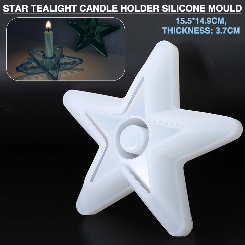 

Epoxy Casting Silicone Molds Candles Holder Resin Mold Epoxy Resin DIY Star Candle Holder Wedding Party Home Decorations