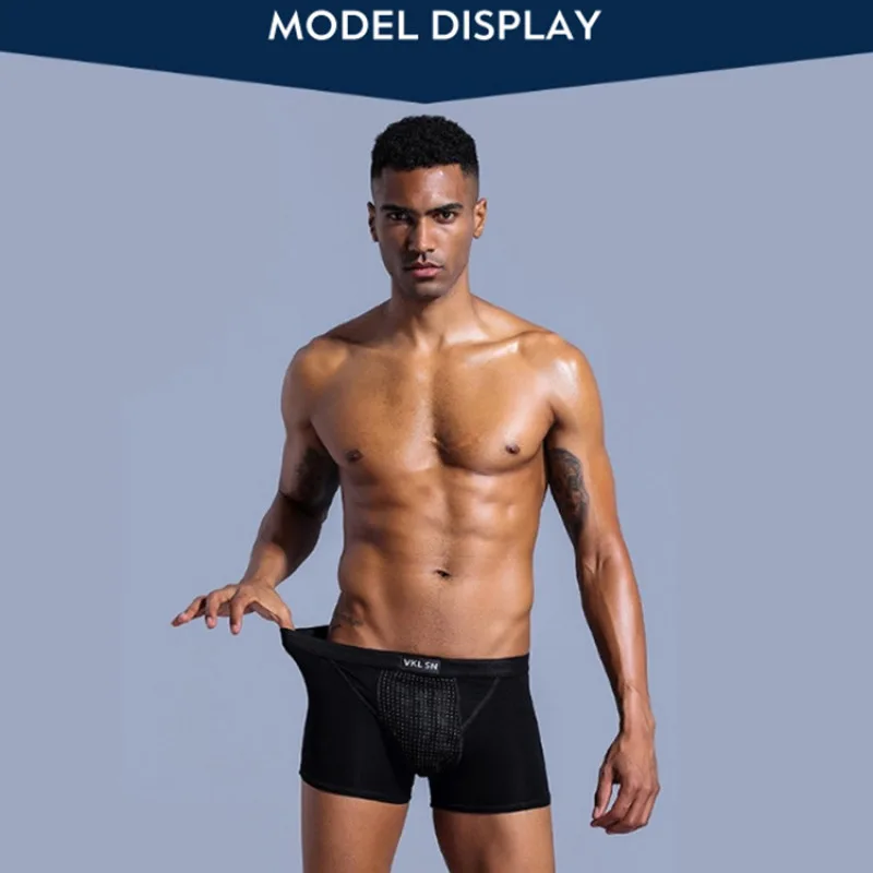 Panties Men Underwear Cotton Shorts Boxers Breathable Sexy Underwear British Magnetic Therapy Boxer Size L-5XL 1 Pcs