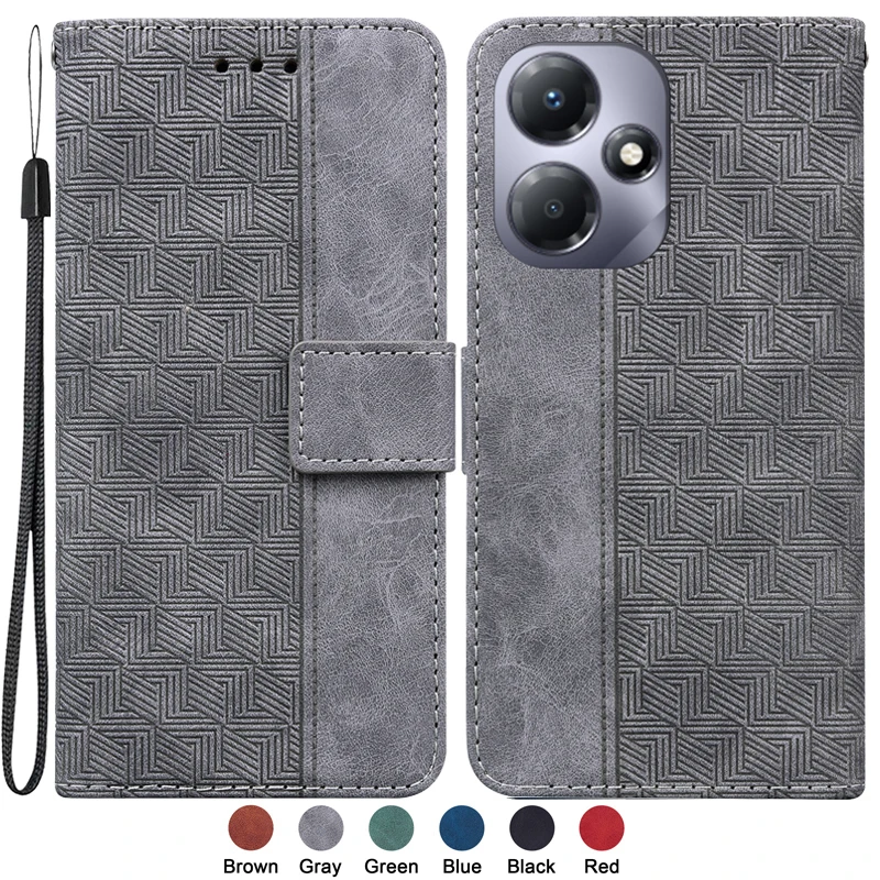 Per Infinix Hot 30 Play X6835 Custodia Per Capa Infinix Hot 30I X669 6.56 "Custodia Fashion Magnetic Geometric Textile Wallet Book Cover