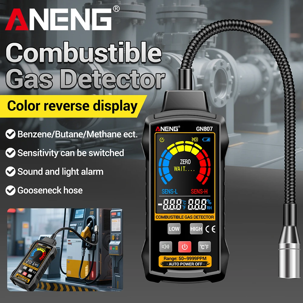 Combustible Gas Detector Gas Leakage Tester 50~10000PPM Car Air Conditioner AC Freon Halogen Household Natural Leak Detector