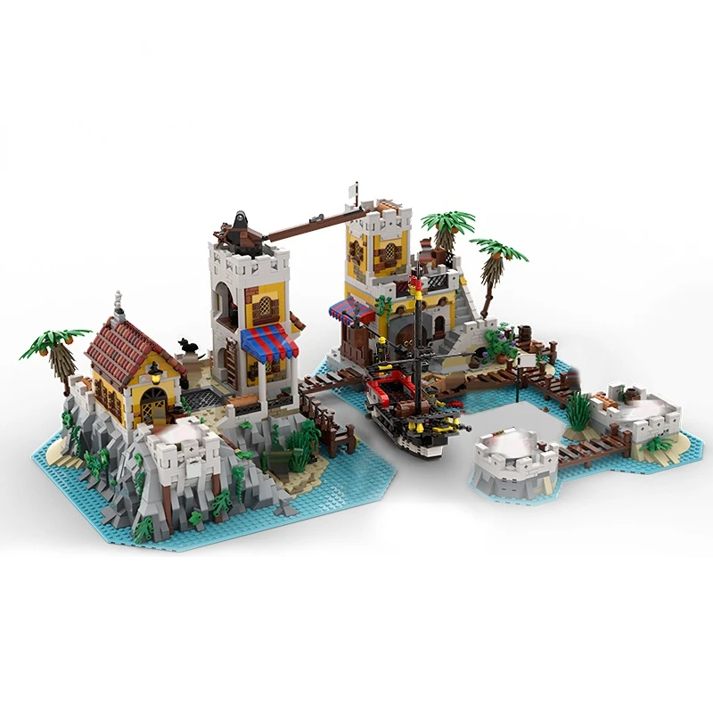 

MOC 6277 Imperial Trading Post Remake Building Blocks Set Eldorado Fortress-Pirates Bay Bricks Architecture Birthday Gifts