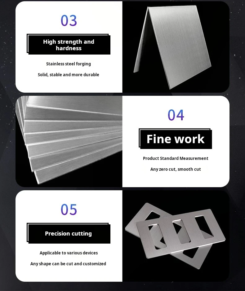304 Stainless Steel Plate Thin Steel Plate Processing Customized DIY Handmade Raw Material Laser Cutting Steel Plate