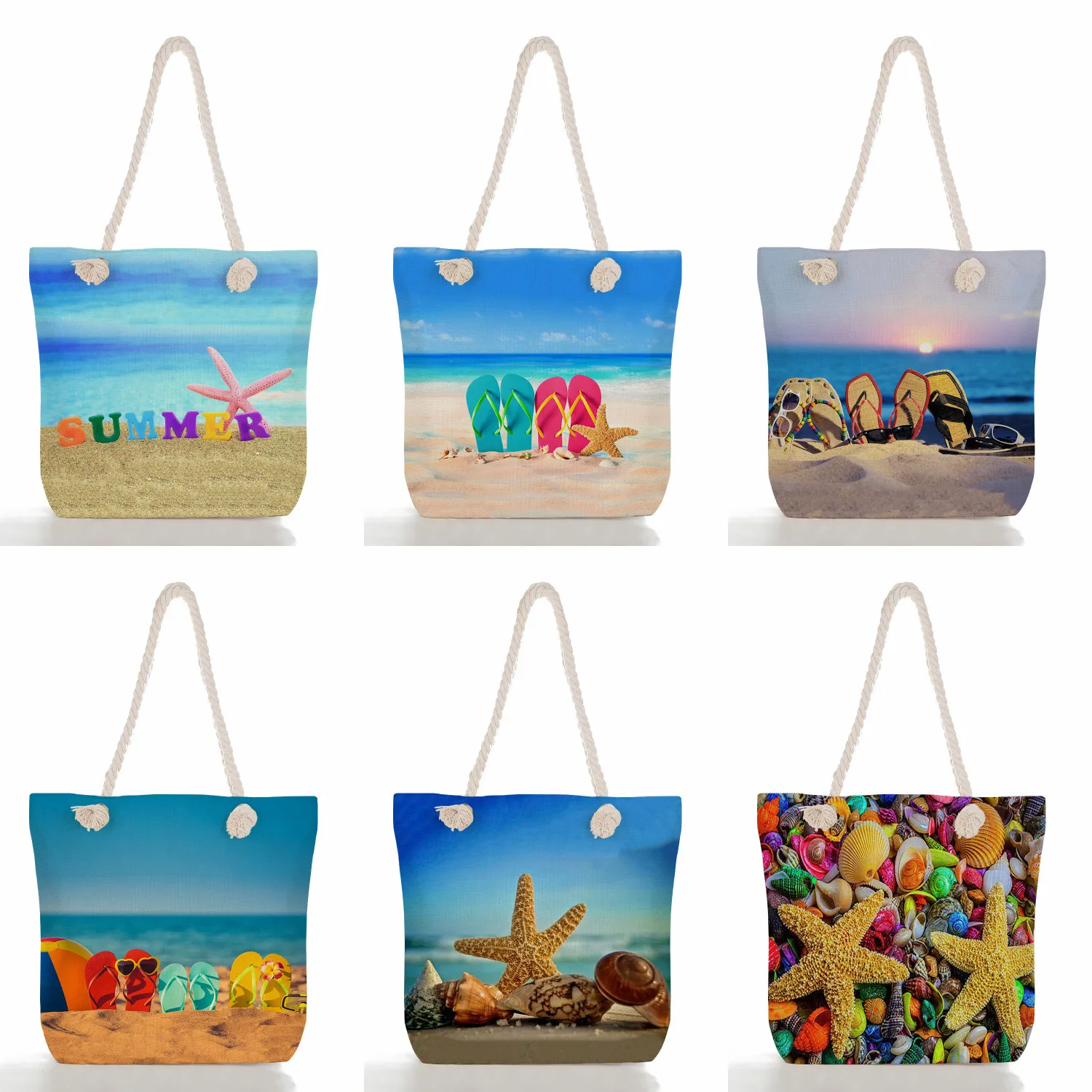 

Дорожная портативная Экологически чистая вместительная пляжная сумка-тоут с принтом, модная женская сумка для покупок, уличная женская сумка через плечо