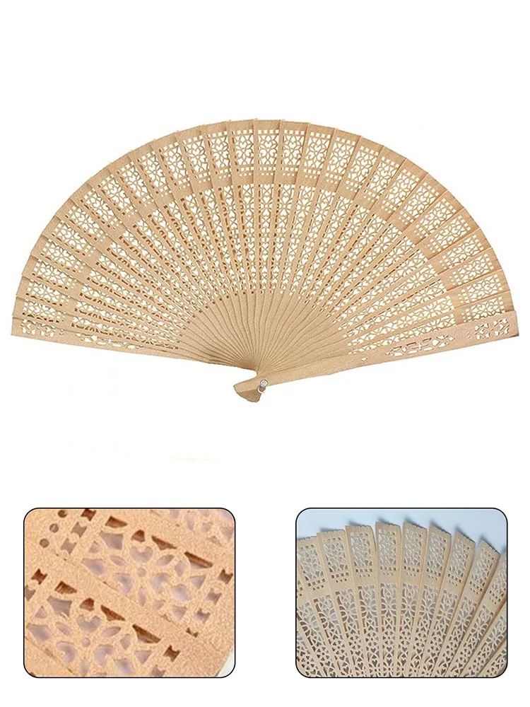 Folding Hand Fan Sandalwood Hand Fan Plain Chinese Wooden Fan Decorating Weddings Dances Gifts Parties Vintage