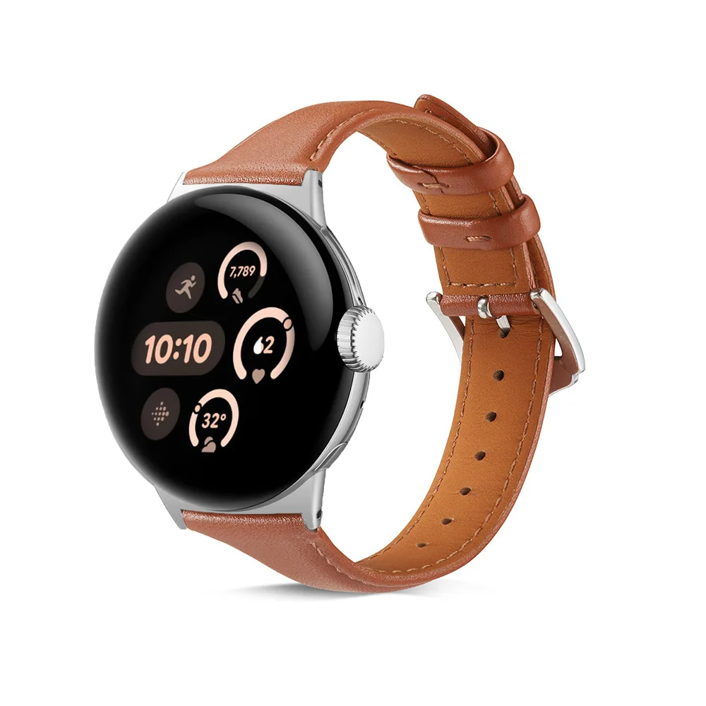 Elegant Genuine Leather Watch Strap with Water Drop Buckle – Fashion Small Waist Design