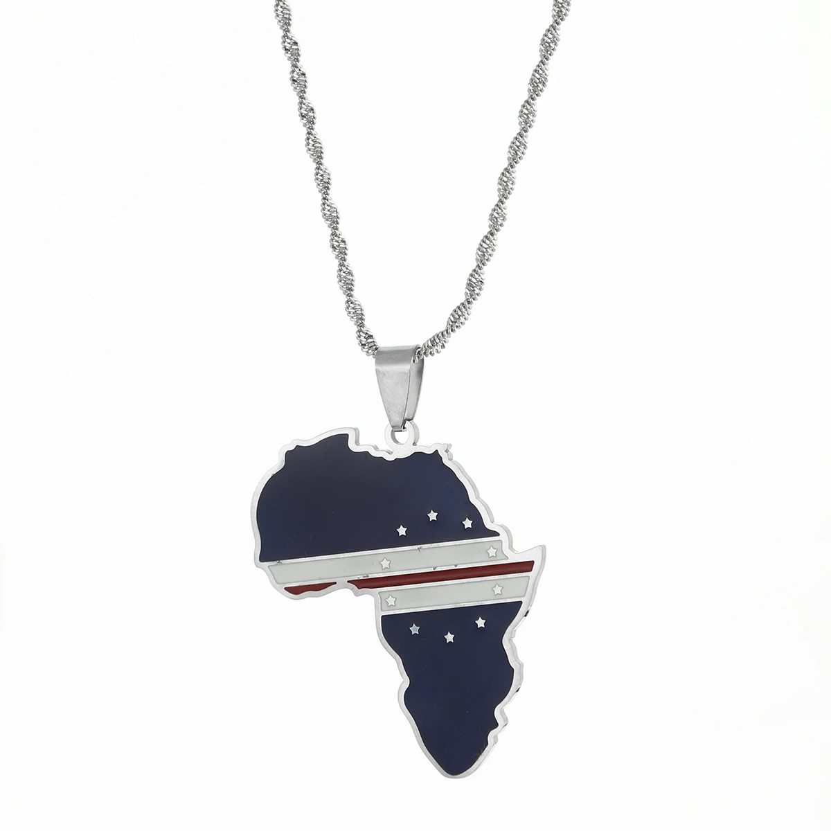 Africa Map & Cabo Verde Flag  Pendant Necklaces Gold Color Jewelry 4