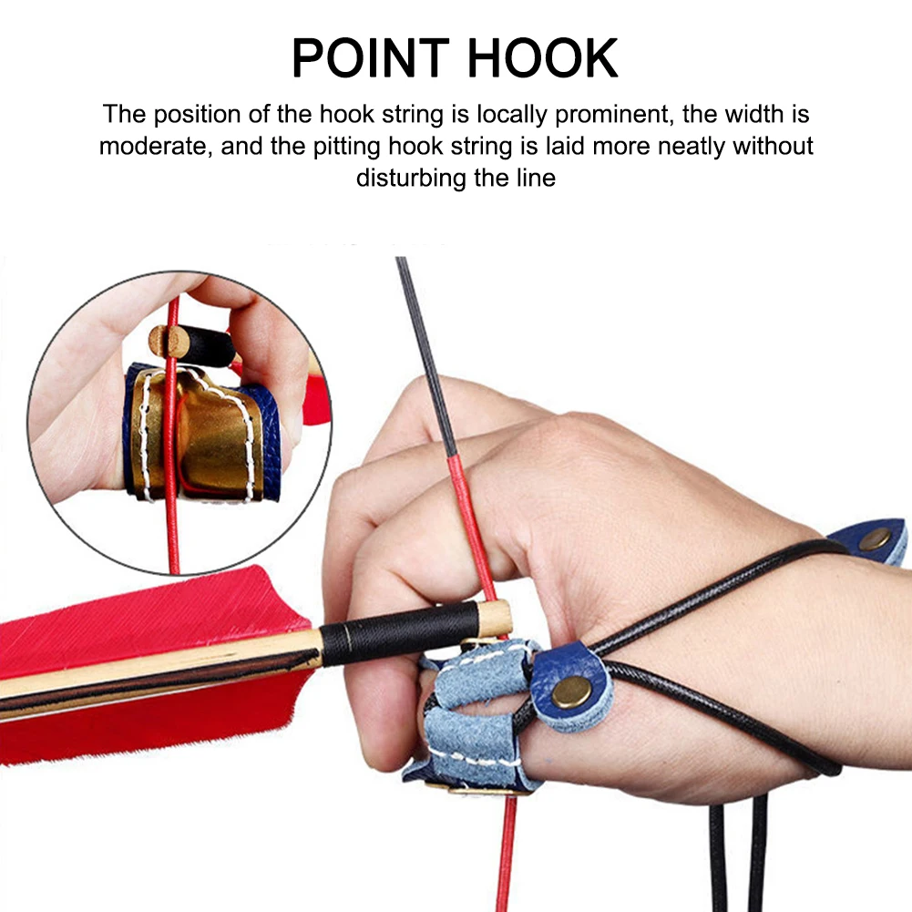 1-5pcs Archery Thumb Ring Mongolian Finger Guard for Hunting Recurve Bow Cow Skin Soft Leather & Brass Protector Shooting Glove archery finger tab arrow shaft protector ring
