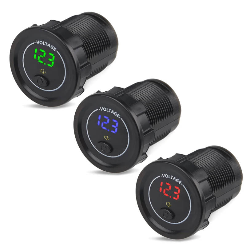 

12V Car LED Digital Voltage Voltmeter Panel Motorcycle Boat Volt Gauge Meter Capacity Display with ON/OFF Switch Voltage Tester