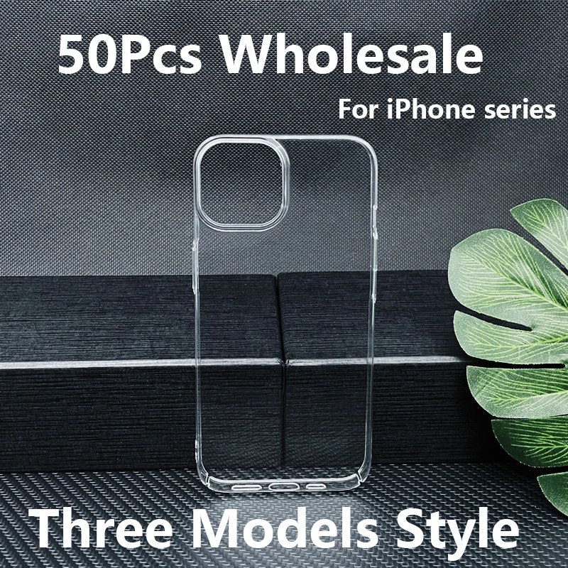 50pcs Wholesale Transparent Hard Pc For Iphone 14 13 12 11promax