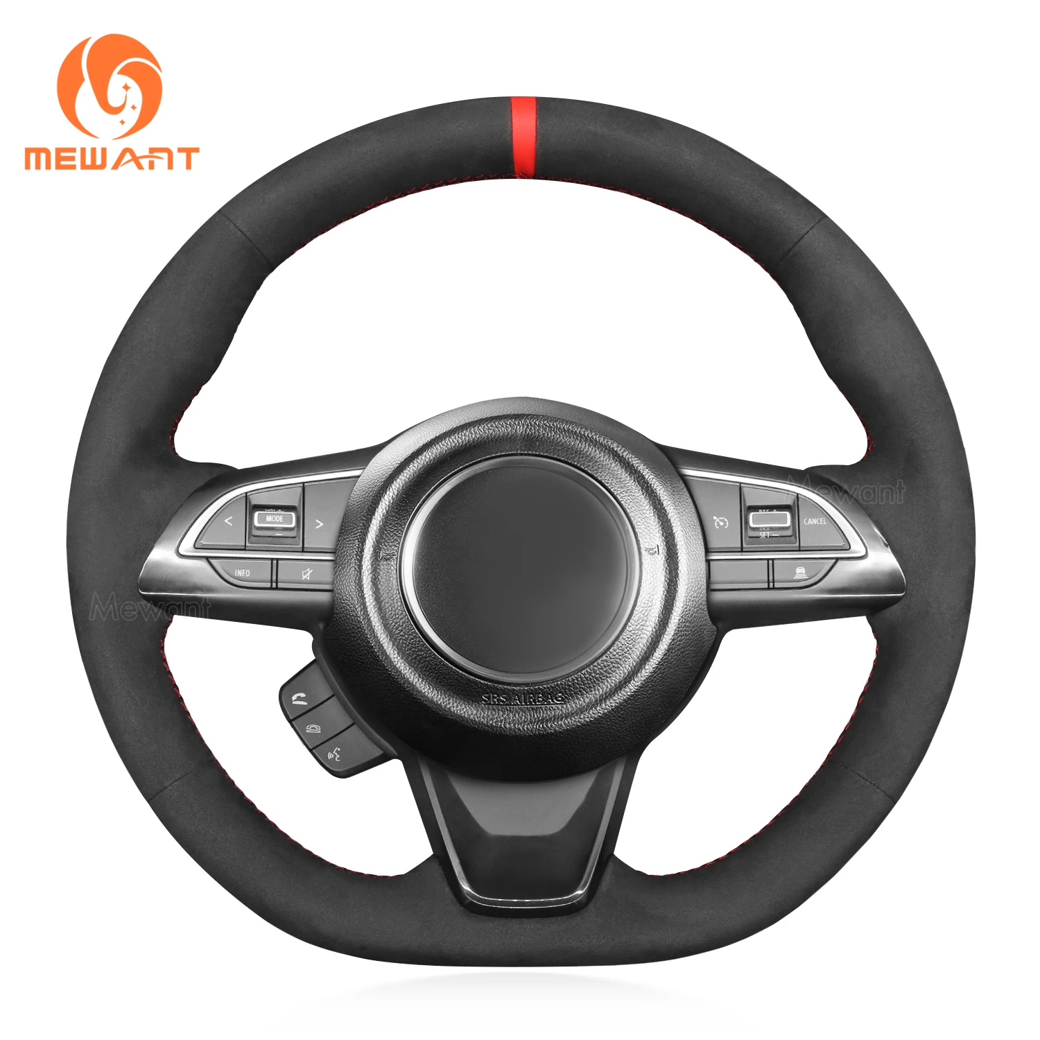 

MEWANT Black Suede Car Steering Wheel Cover for Suzuki Swift 2008-2021