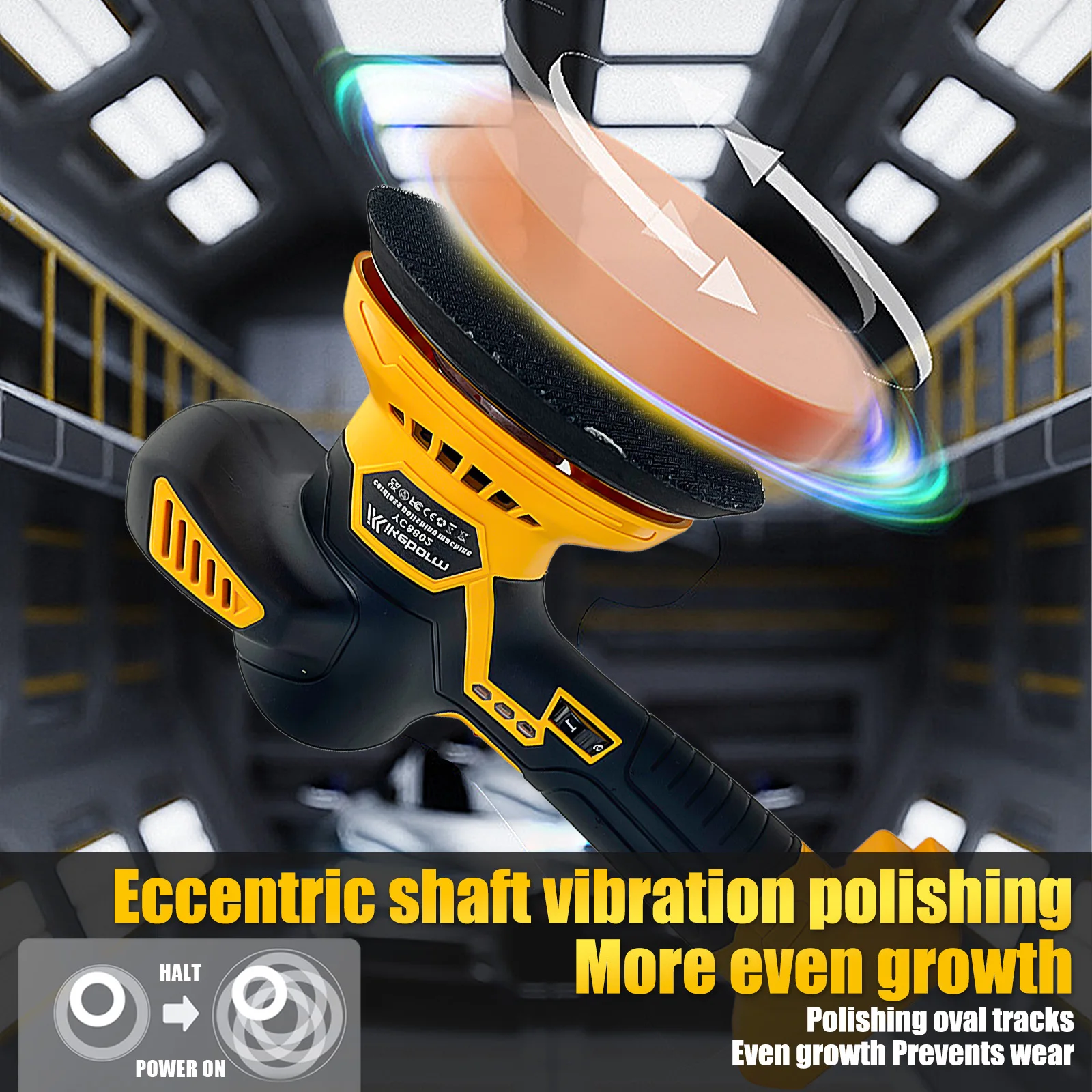 Cordless Car Buffer Polisher Compatible With Dewalt 20V Battery, Brushless Car Buffer for Car Polishing and Waxing(Tool Only) 4