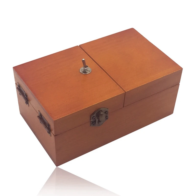 B Useless Box With Surprises Wooden Useless Box Fully Assembled Toy For Adults And Children Durable Easy Install Dark Wood Color