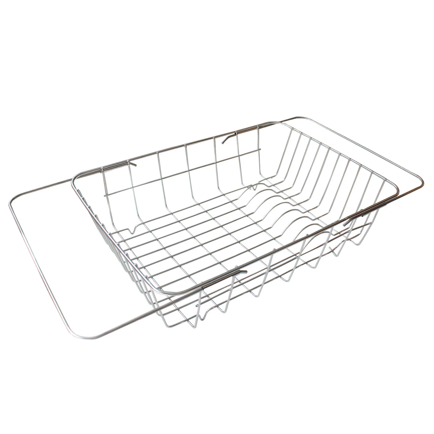 Stainless Steel Adjustable Sink Dish Drain Rack Single Layer Expandable Fruit Bowl Drainer Holder Drying Basket Kitchen Utensils