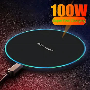 유도 고속 무선 충전 스테이션, 무선 충전기 패드, 아이폰 15, 14, 13, 12, 11 프로 맥스, 삼성, 샤오미, 화웨이용, 100W