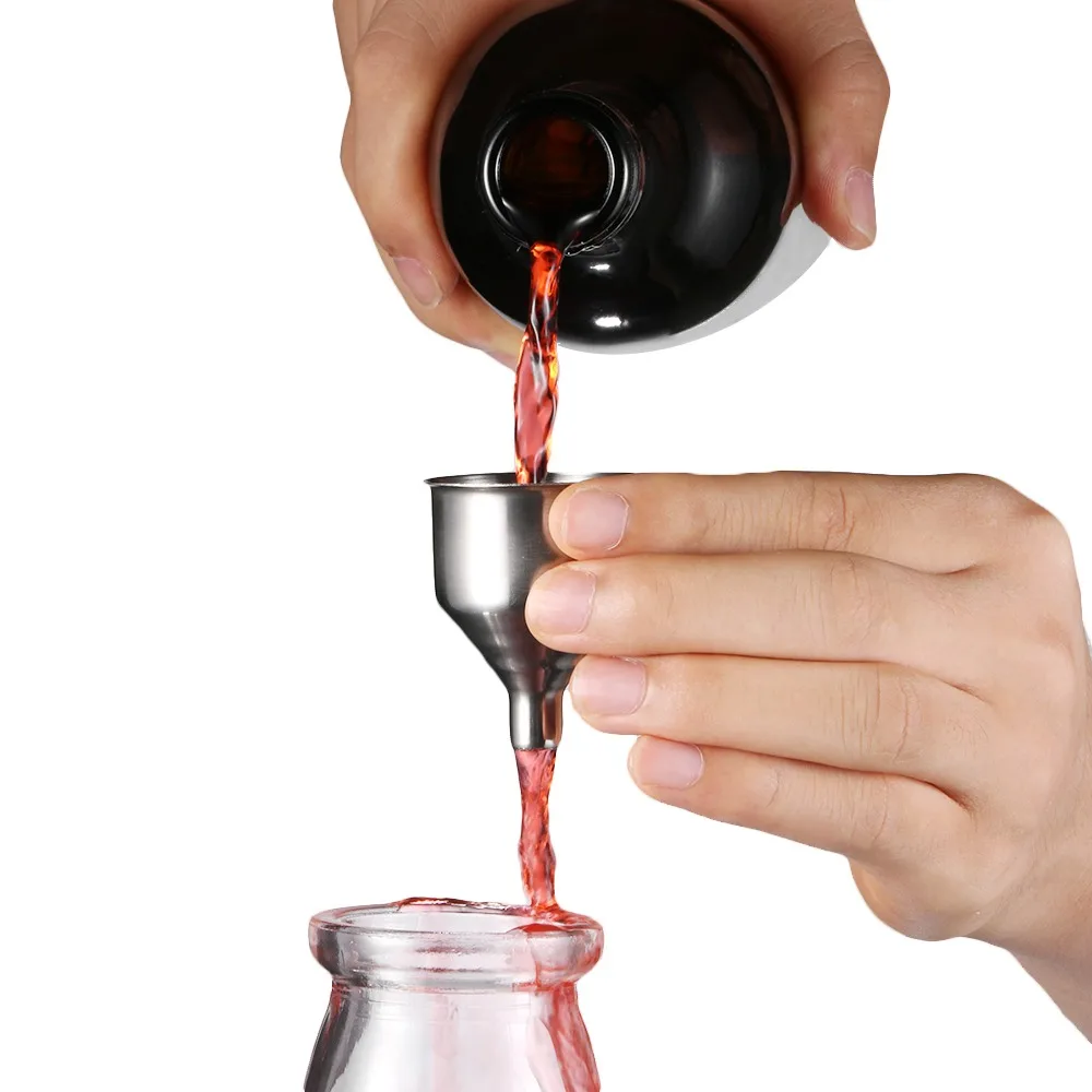 1PC Stainless Steel Portable Mini Small Mouth Funnels Bar Wine Flask