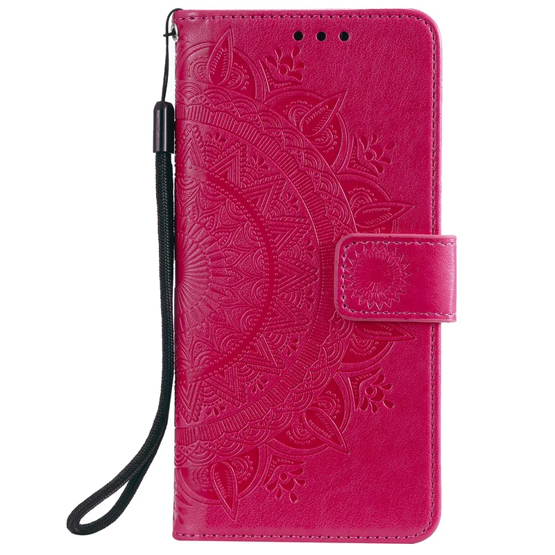 Leather Flip Case - Elegant Magnetic Phone Cover with Totems Design