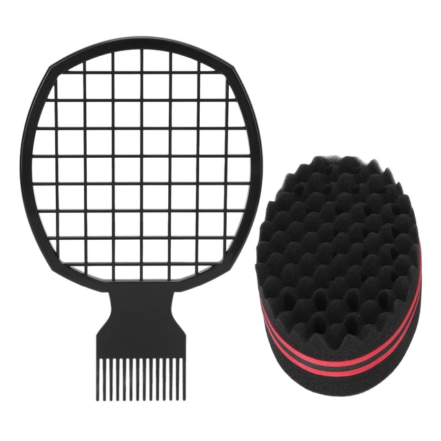 Hair Curl Weave Dreads Sponge Brush Plastic Hair Twist Comb Sponge Set Magic Hair Sponge Curl Comb Hair Styling Supplies Tool 6