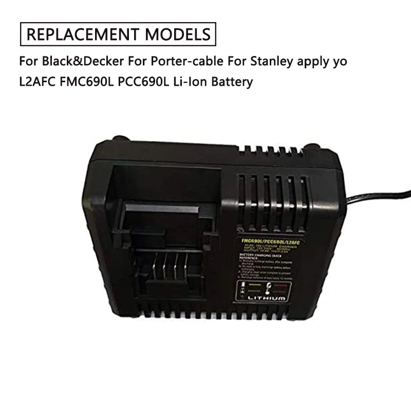 For Black Decker 20v charger Li-ion Battery Charger For Porter  Cable/Stanley 10.8V 14.4V 18V PCC690L L2AFC FMC690L FMC688L 686L -  AliExpress