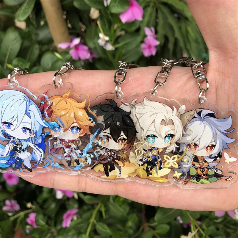 Anime Ornament Action Figures Toys Genshin Impact Kaedehara Kazuha Arataki Itto Albedo Xiao Keychain Figure Badge Anime Game Cosplay Accessories